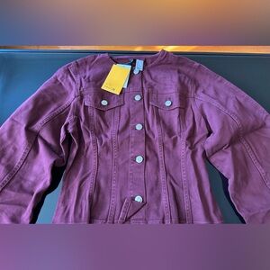 H&M Burgundy Recycled Cotton Jacket